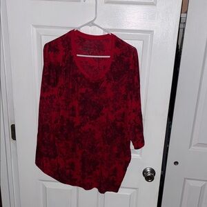 Torrid Red Floral Blouse